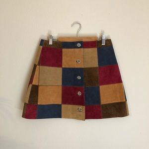 ASOS Patchwork Suede Skirt
